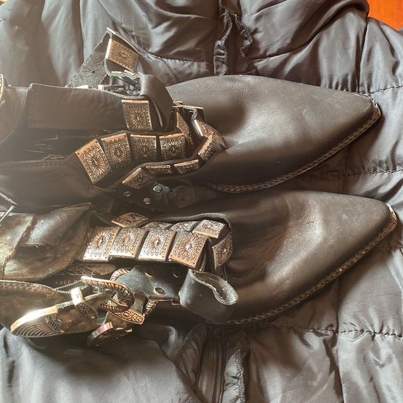 COPY - Jeffrey Campbell & Free People Ace Western Black  Boots size 9 - Picture 2 of 9
